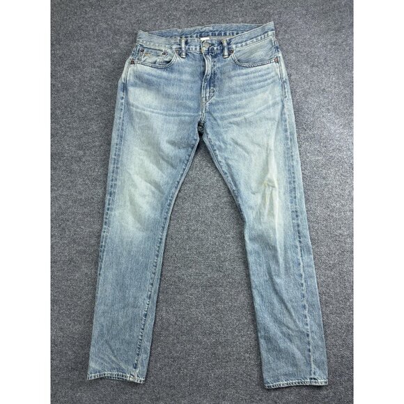RRL Double RL Jeans Mens 30x30 Light Wash High Slim Lawton Selvedge Denim